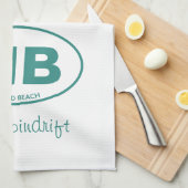 Beach House Two Letter Oval Hütte Script Geschirrtuch (Viertel Falte)