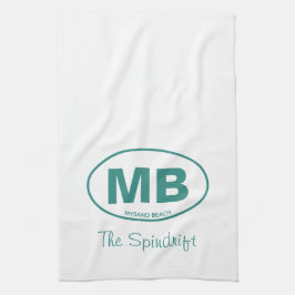 Beach House Two Letter Oval Hütte Script Geschirrtuch