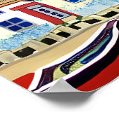 Beach House und Boat am Sandy Beach Poster (Ecke)