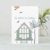 Beach House und Palm Tree Wir zogen nach Florida Ankündigung (Stehend Vorderseite)