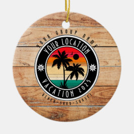 Beach house Vacation Custom Group Name Summer Keramik Ornament