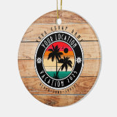 Beach house Vacation Custom Group Name Summer Keramik Ornament (Links)