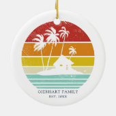 Beach House Vacation Family Christmas Wiedersehen Keramik Ornament (Hinten)