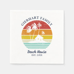 Beach House Vacation Family Wiedersehen Palm Trees Serviette
