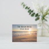 Beach House Vacation Rental Business Card Visitenkarte (Stehend Vorderseite)