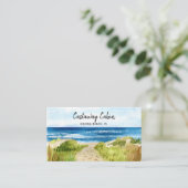 Beach House Vacation Rental Business Card Visitenkarte (Stehend Vorderseite)