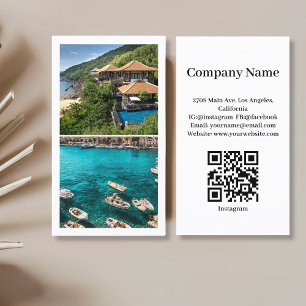 Beach House Vacation Rental Custom Picture QR Code Visitenkarte