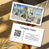 Beach House Vacation Rental Custom Picture QR Code Visitenkarte