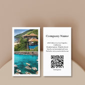 Beach House Vacation Rental Custom Picture QR Code Visitenkarte