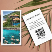 Beach House Vacation Rental Custom Picture QR Code Visitenkarte