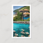 Beach House Vacation Rental Custom Picture QR Code Visitenkarte (Vorderseite)