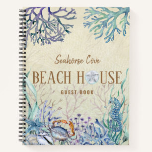 Beach House Vacation Rental Guest Book Notebook Notizblock