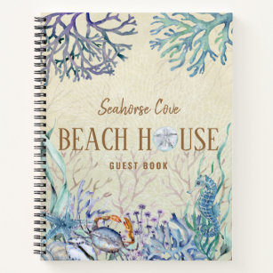 Beach House Vacation Rental Guest Book Notebook Notizblock