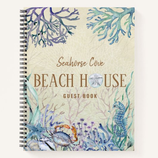Beach House Vacation Rental Guest Book Notebook Notizblock (Vorderseite)
