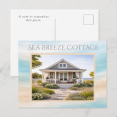 Beach House Vacation Rental Keepsake Card Postkarte (Vorne/Hinten)