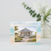 Beach House Vacation Rental Keepsake Card Postkarte (Stehend Vorderseite)