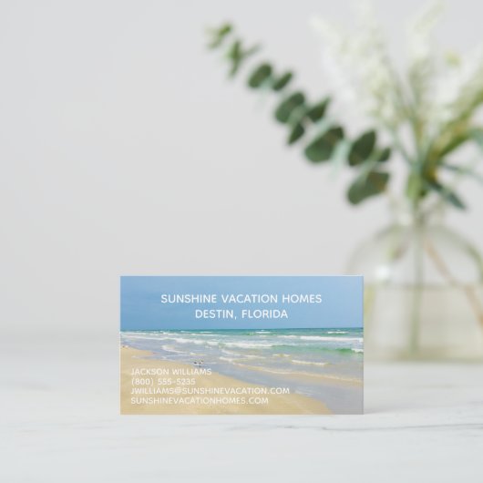 Beach House Vacation Rental Real Anwesen Company Visitenkarte (Stehend Vorderseite)