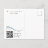Beach House Vacation Rental Rebooking Card with QR Postkarte (Rückseite)