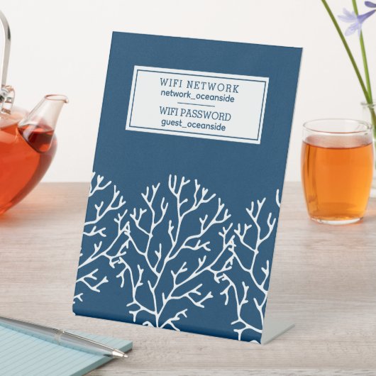 Beach House Vacation Rental WIFI Gastinformationen Sockelschild (In Situ)