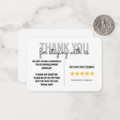 Beach House Vacation Vermietung Gäste Vielen Dank  Mitteilungskarte (Vorderseite/Rückseite Beispiel)