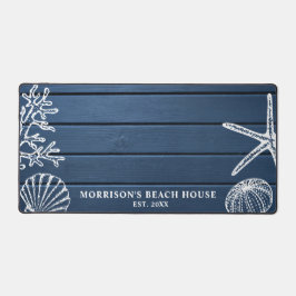Beach House Vintag Seashells Benutzerdefinierter T Schreibtischunterlage