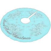 Beach House Weihnachts-Hibiskus Swag Mutes Polyester Weihnachtsbaumdecke (Schrägansicht)