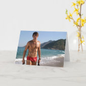 Beach Hunk Karte (Gelbe Blume)