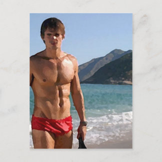 Beach Hunk Postkarte