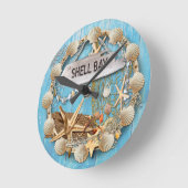 Beach Hut/Beach House Clock, Shell Bay Runde Wanduhr (Winkel)