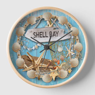 Beach Hut/Beach House Clock, Shell Bay Wanduhr