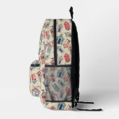 Beach Hut Pattern Bedruckter Rucksack (Rechts)