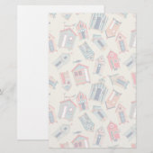 Beach Hut Pattern Briefpapier (Vorne/Hinten)