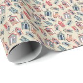 Beach Hut Pattern Geschenkpapier (Rolleneckpunkt)