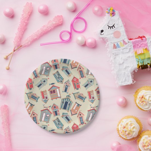 Beach Hut Pattern Pappteller (Party)