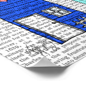 Beach Huts 2 Illustration Poster (Ecke)