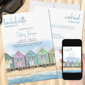 Beach Huts Bachelorette Wochenendreise Einladung