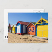 Beach Huts By The Sea Postcard Postkarte (Vorne/Hinten)