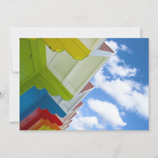 Beach Huts Einladung (Vorderseite)