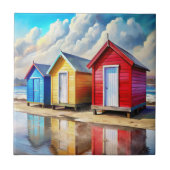 Beach Huts Fliese (Vorderseite)