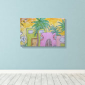 Beach Huts Golden Skies Leinwanddruck (Insitu (Holzboden))