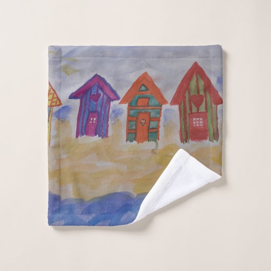 Beach Huts Handtuch Set (Waschlappen)