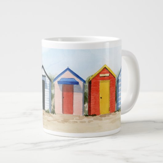 Beach Huts I Jumbo-Tasse (Vorderseite Rechts)