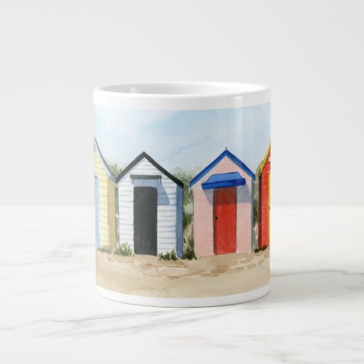 Beach Huts I Jumbo-Tasse (Vorderseite)