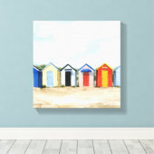 Beach Huts I Leinwanddruck (Insitu (Holzboden))