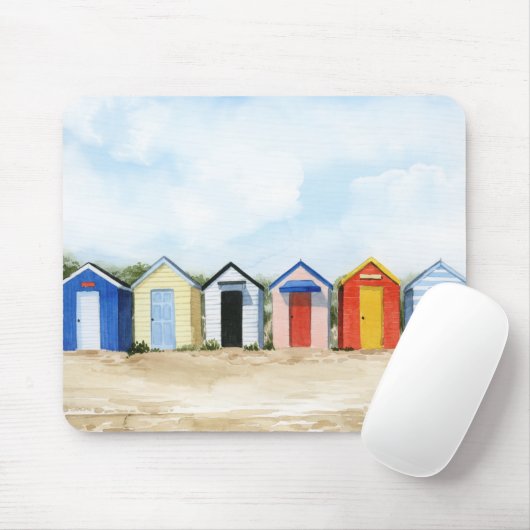 Beach Huts I Mousepad (Mit Mouse)