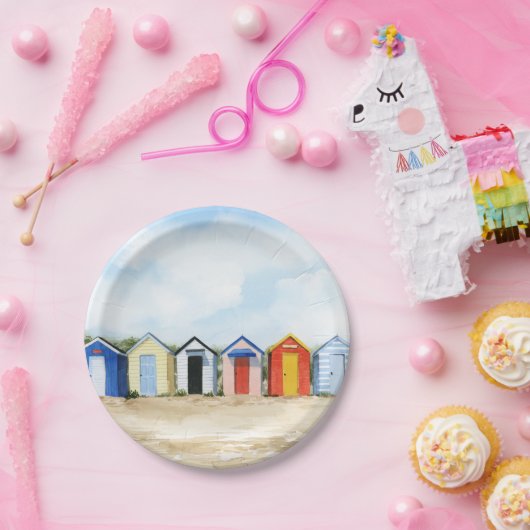Beach Huts I Pappteller (Party)