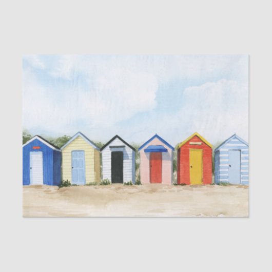 Beach Huts I Seidenpapier (Vorderseite)