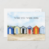 Beach Huts I - wünscht, Sie wären hier Postkarte (Vorne/Hinten)