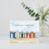Beach Huts I - wünscht, Sie wären hier Postkarte (Stehend Vorderseite)