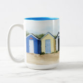 Beach Huts I Zweifarbige Tasse (Links)